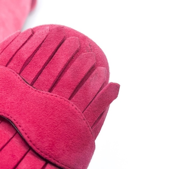 Gucci Kid Scamosciato GG Marmont Suede Fringe Flats Hot Pink 36.5 - Picture 9 of 9